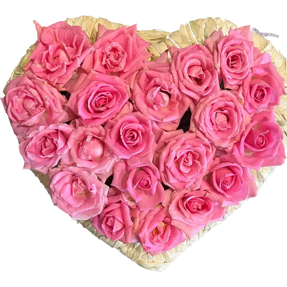 Natural Pink Roses Basket - Baby girl