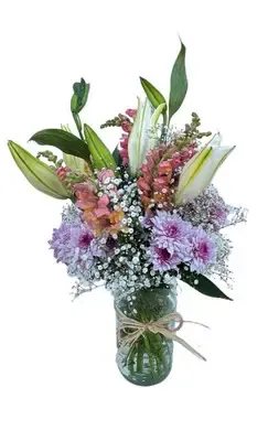 Lilies &amp; Chrysanthemums Vase