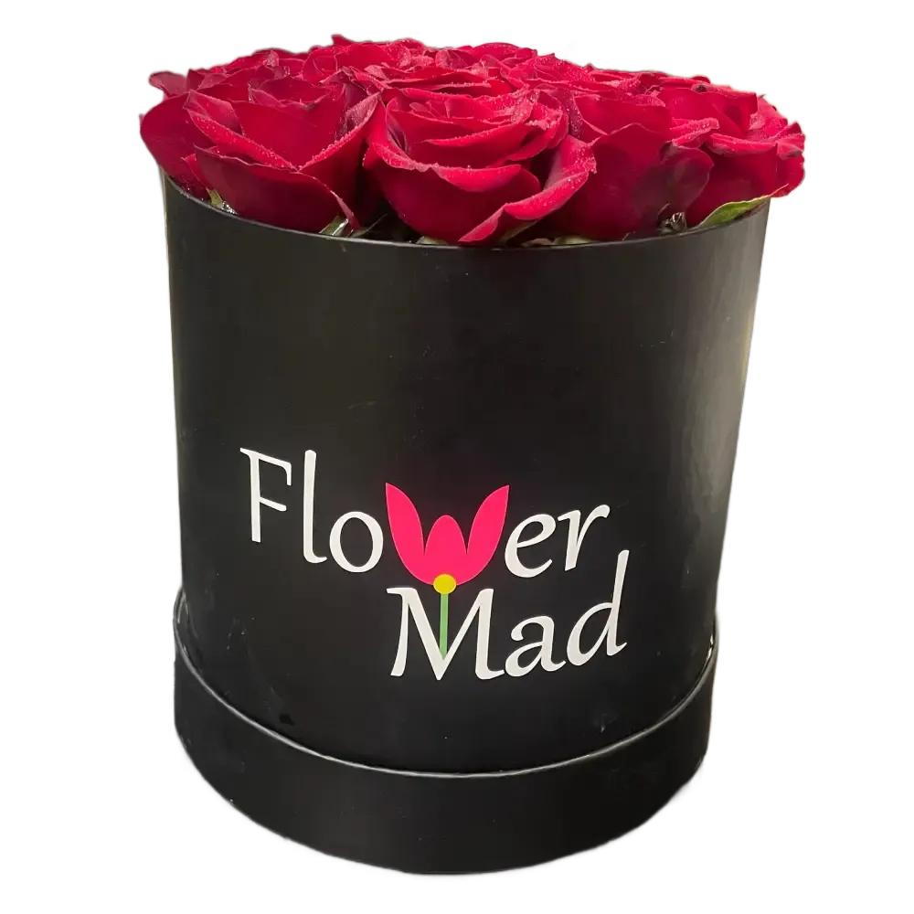  Round Box with 20 Natural Red Roses