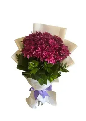 Chrysanthemum Purple Roses Bouquet