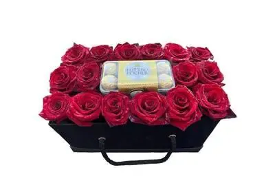 Luxury Red Rose and Chocolate Box