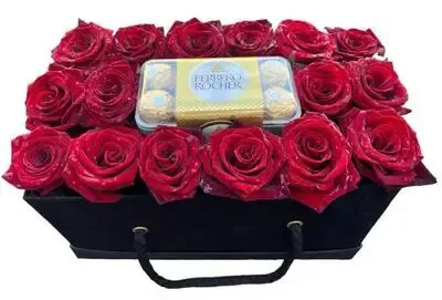 Luxury Red Rose and Chocolate Box