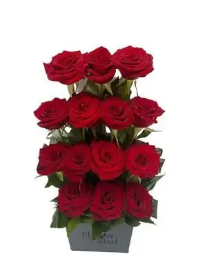 Roses in black wooden box