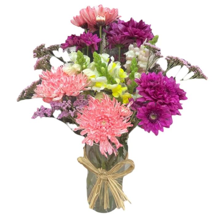 Colorful Chrysanthemum Vase