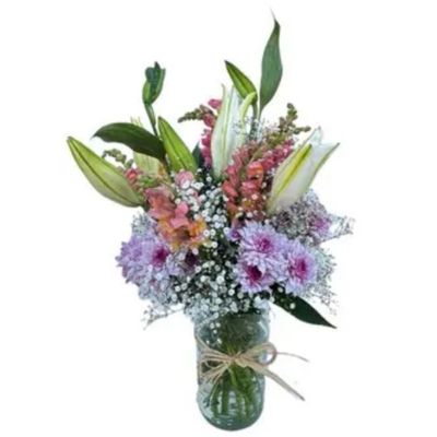 Lilies &amp; Chrysanthemums Vase
