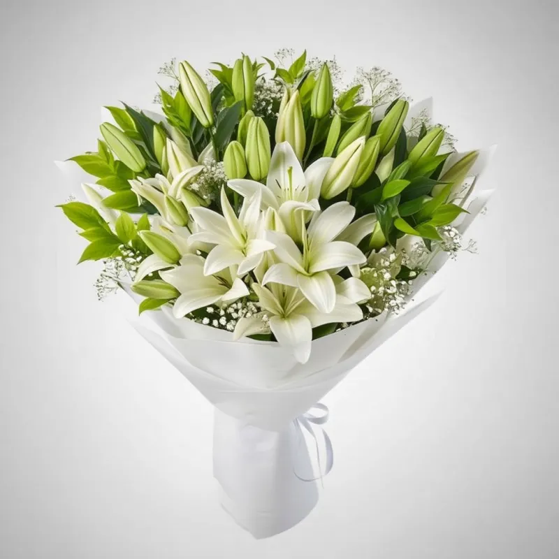 15 white lilies