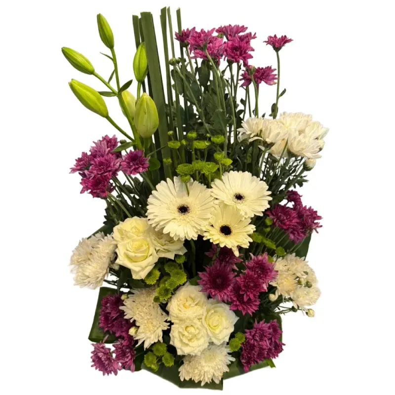 Elegant White &amp; Purple Flower Arrangement