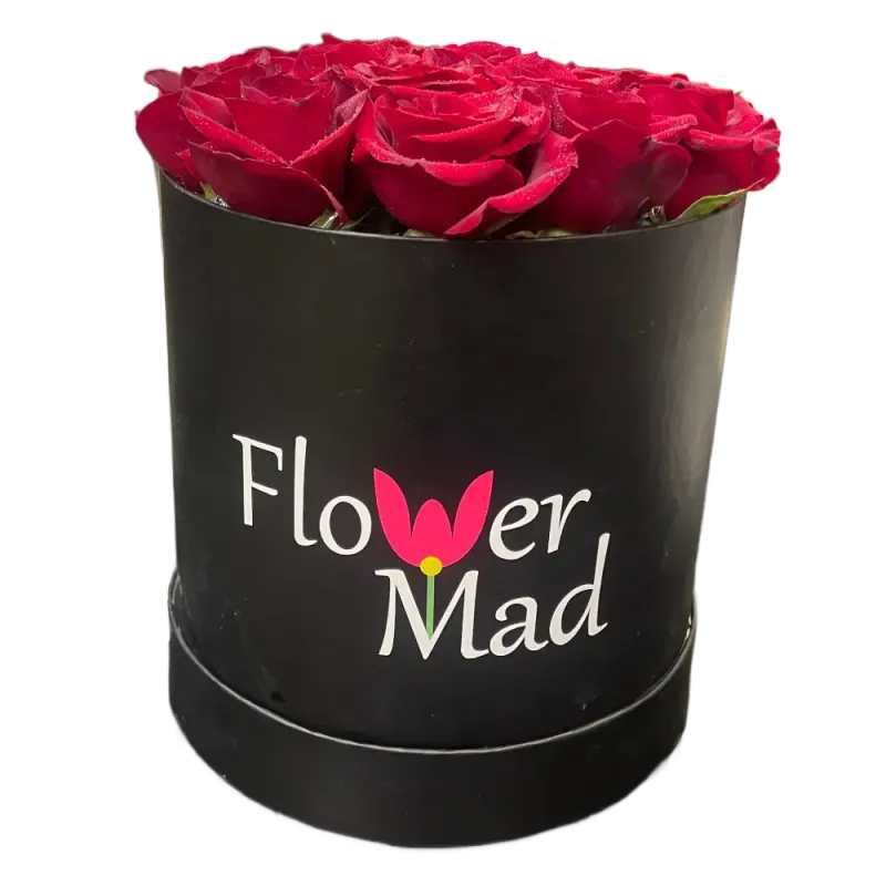  Round Box with 20 Natural Red Roses