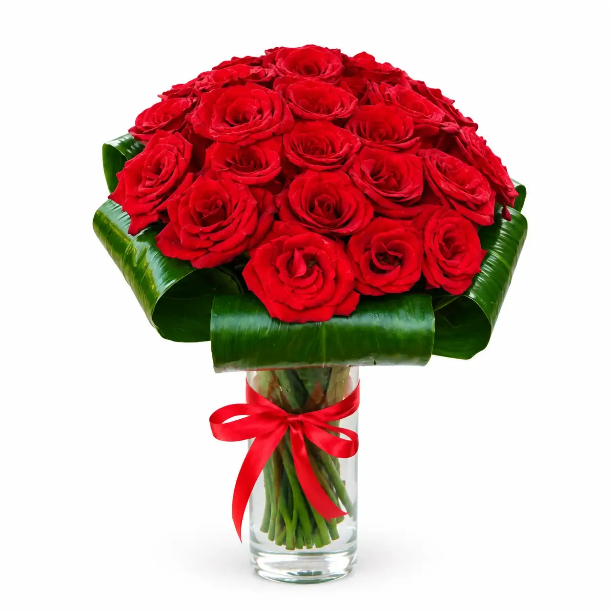 25 Red Roses Vase