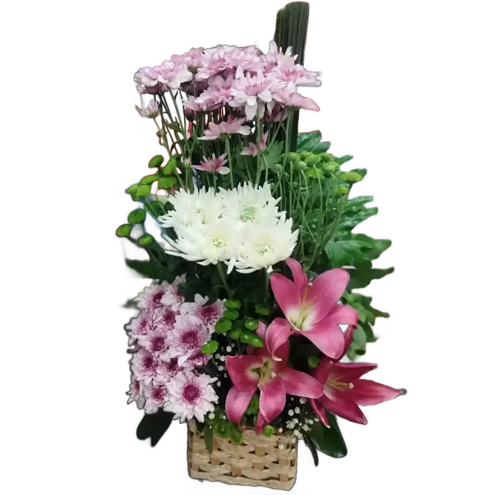 Natural Elegance Bouquet with White Spider and Pink Lily