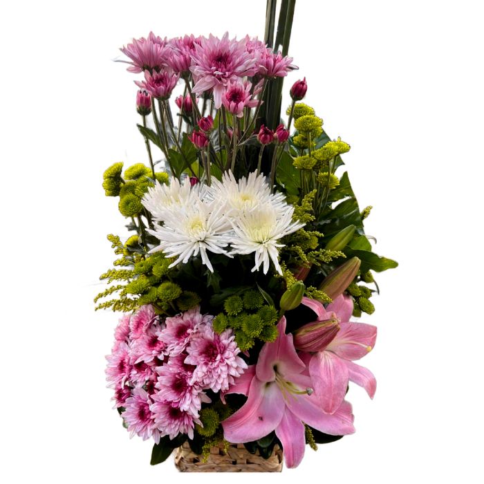 Natural Elegance Bouquet with White Spider and Pink Lily