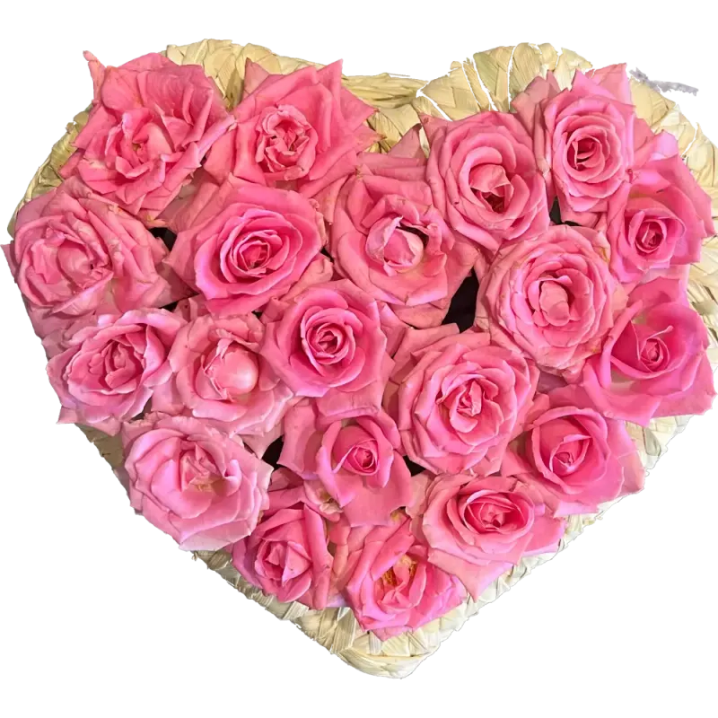Natural Pink Roses Basket - Baby girl