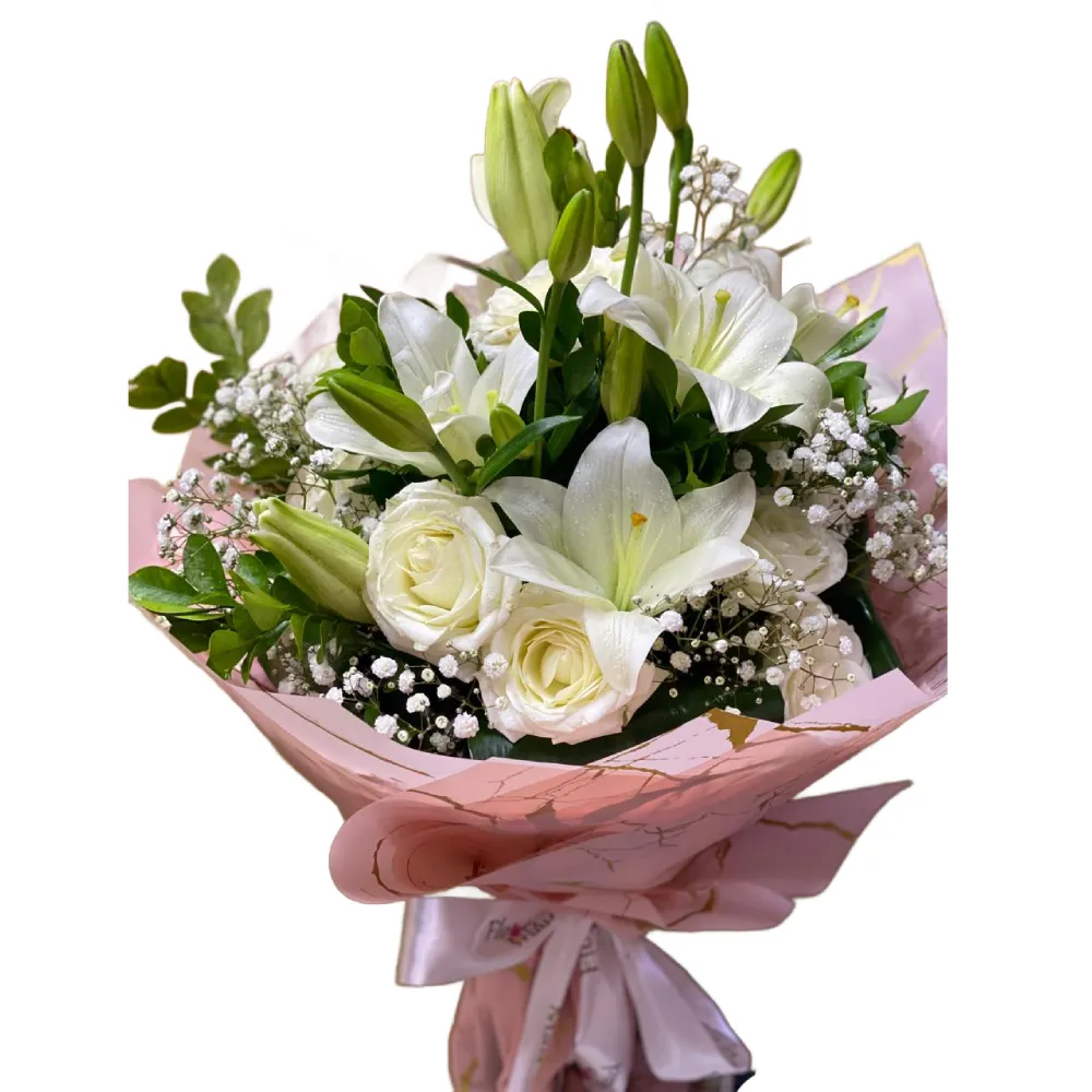 White Elegance Lily Bouquet