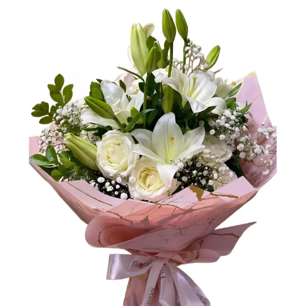 White Elegance Lily Bouquet