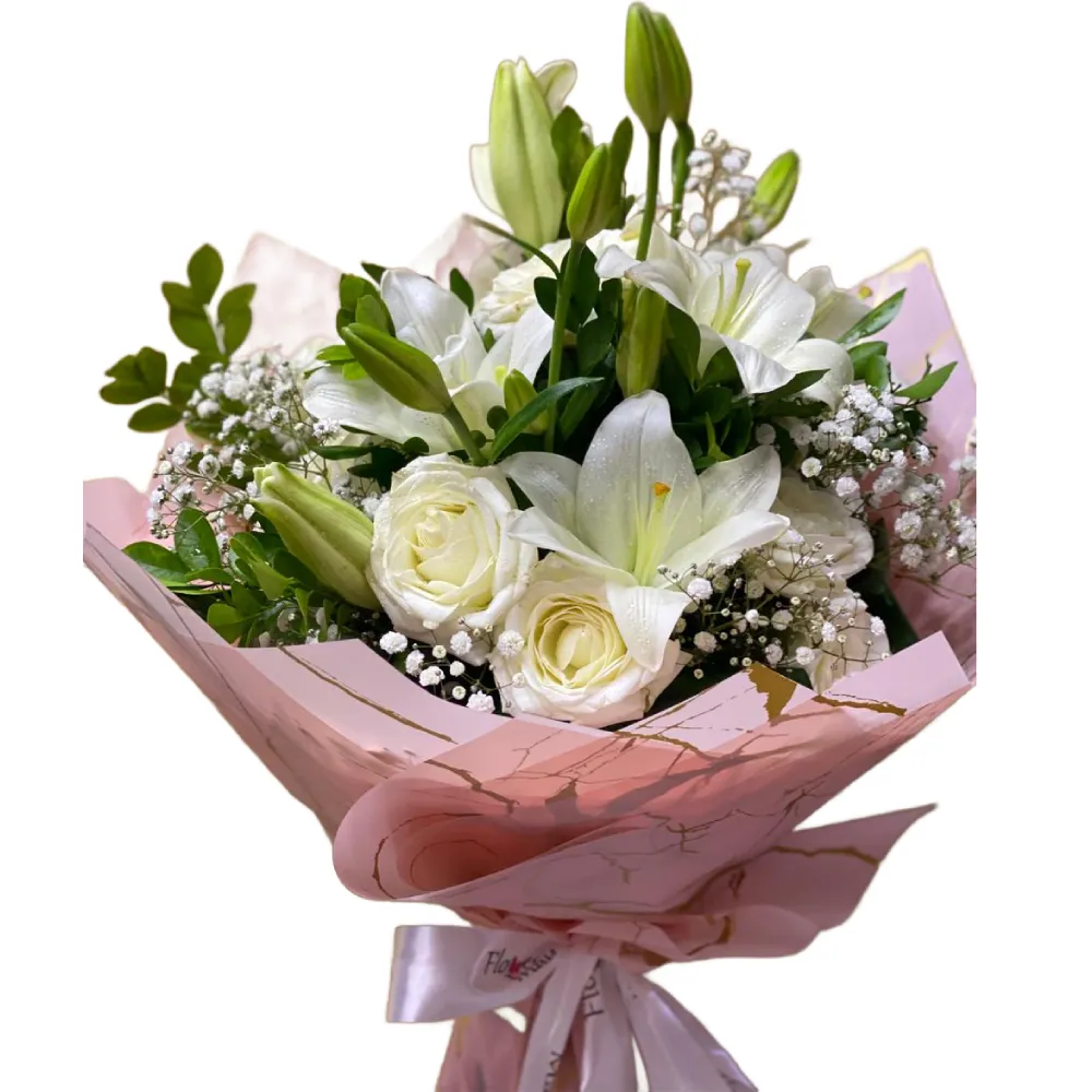 White Elegance Lily Bouquet