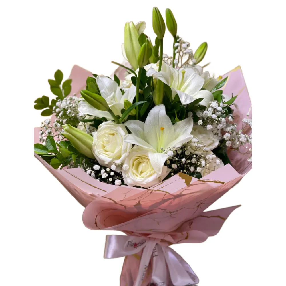 White Elegance Lily Bouquet