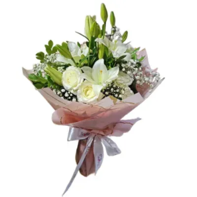 White Elegance Lily Bouquet
