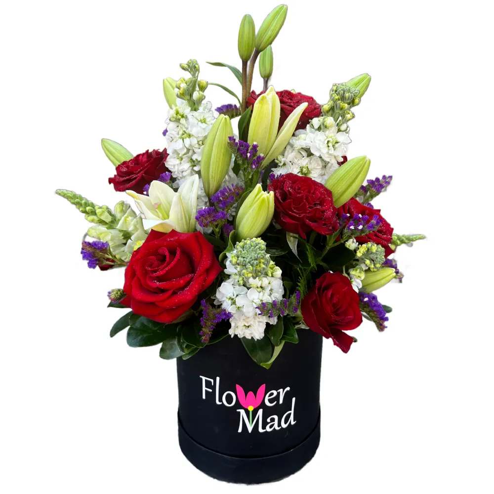 Luxury Red &amp; White Flower Box – A Romantic &amp; Elegant Gift