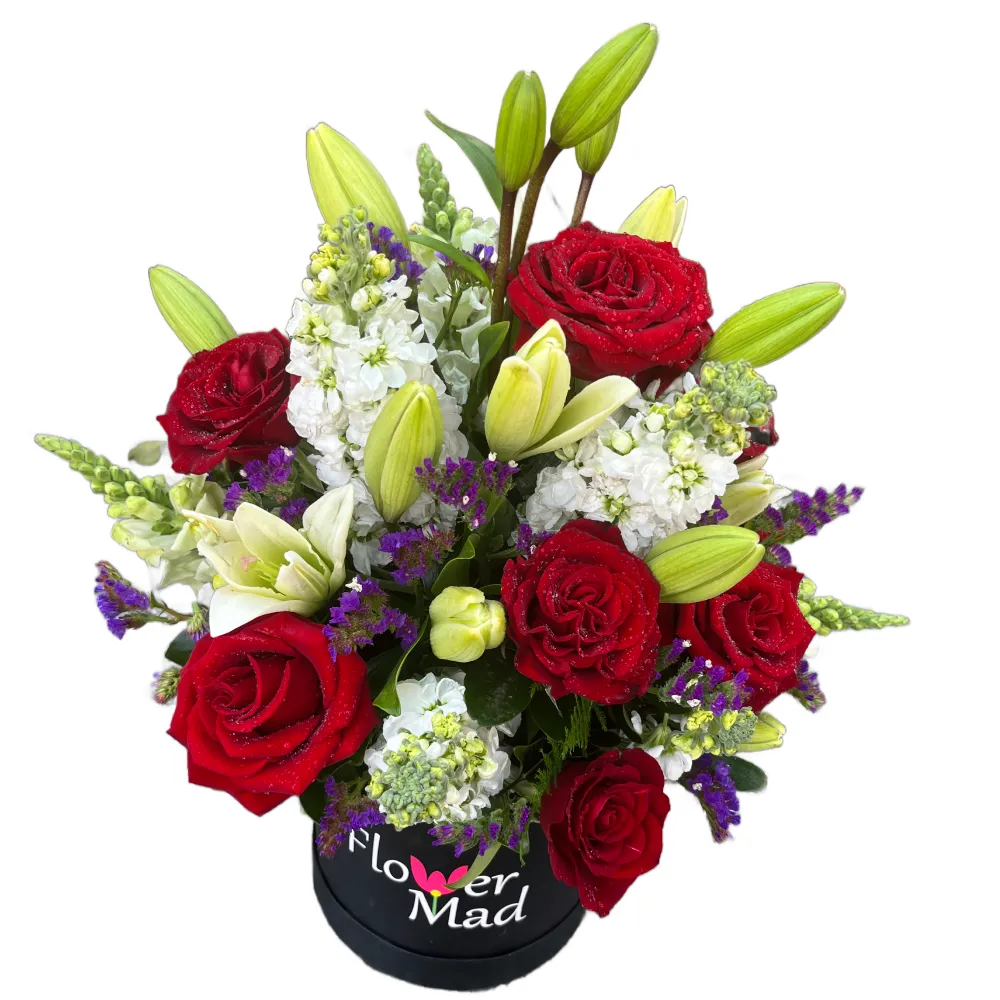 Luxury Red &amp; White Flower Box – A Romantic &amp; Elegant Gift