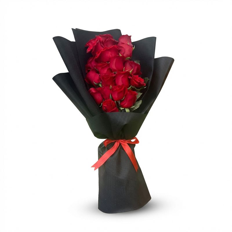 25 red roses bouquet