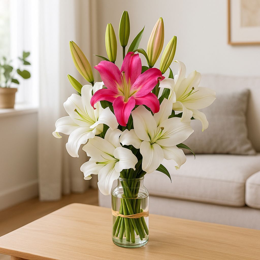 White &amp; Pink Lilies