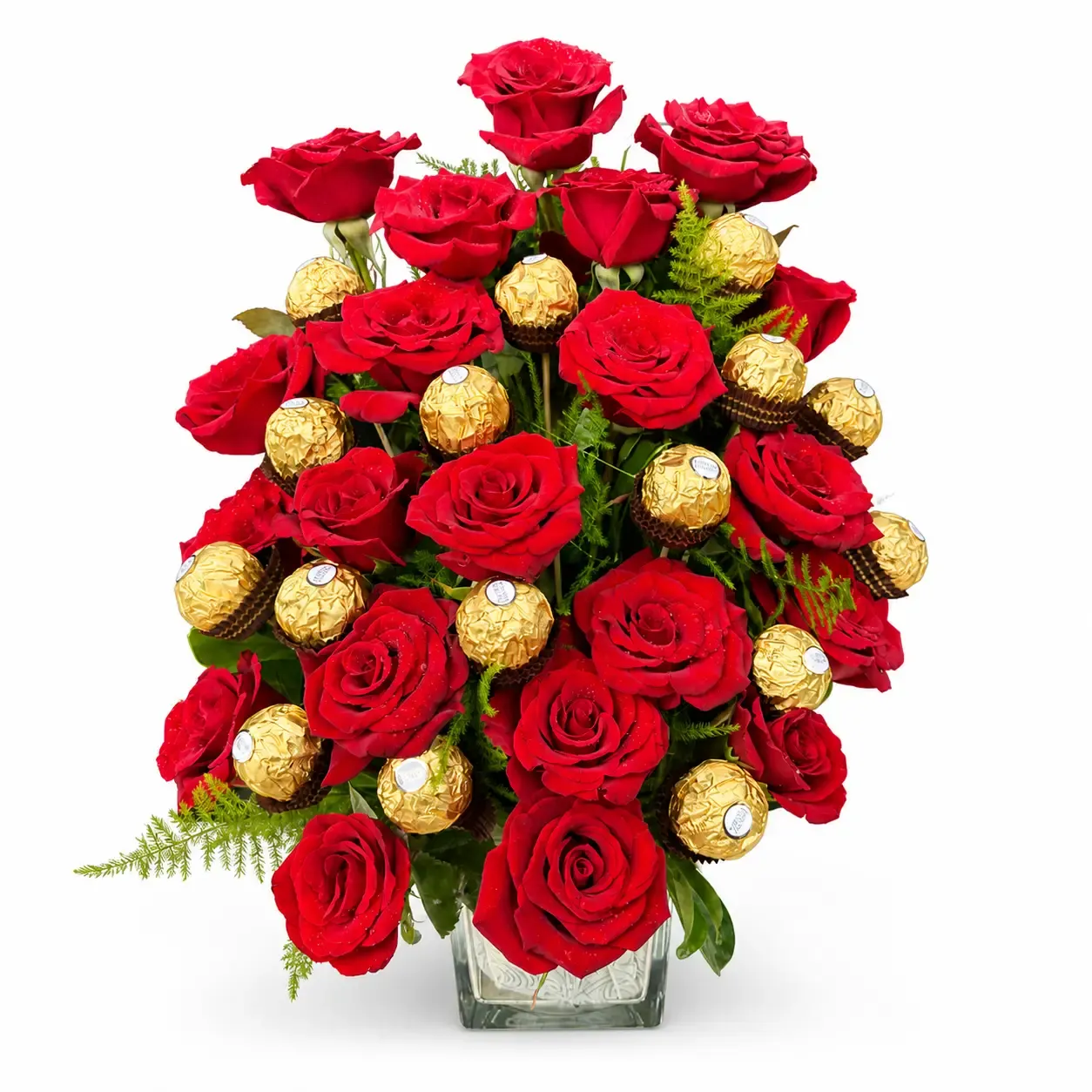 20 red roses &amp; 16 ferrero rocher