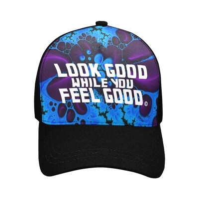 Look Good Feel Good Printed Baseball Cap - blue purple