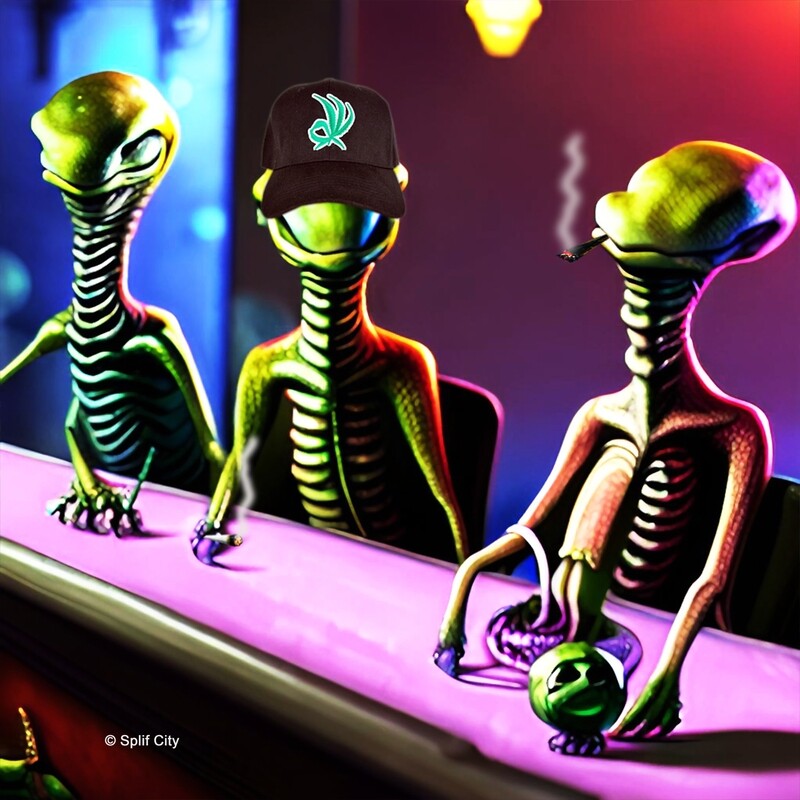 Three Aliens at a Bar coaster