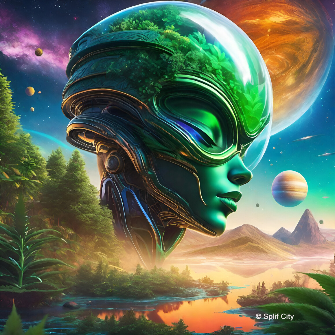 Extraterrestrial Weed 13 coaster