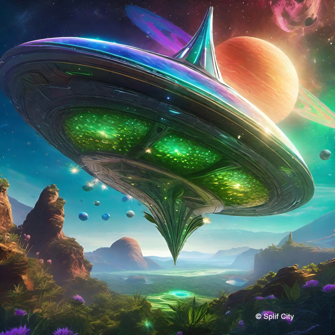 Extraterrestrial Weed 14 coaster