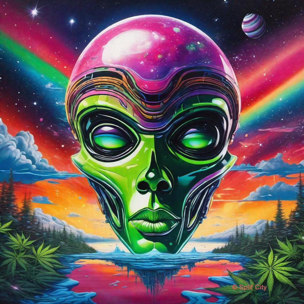 Extraterrestrial Weed 6 coaster