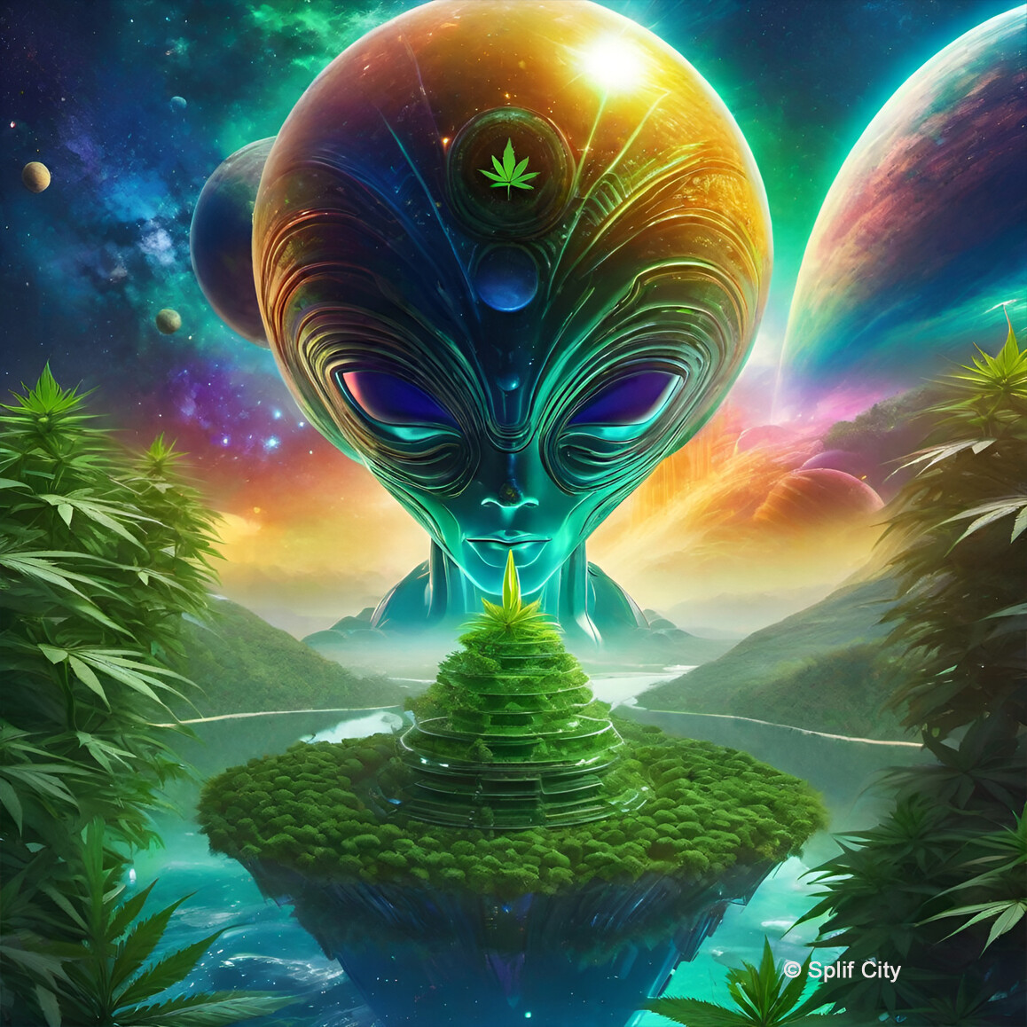 Extraterrestrial Weed 8 coaster