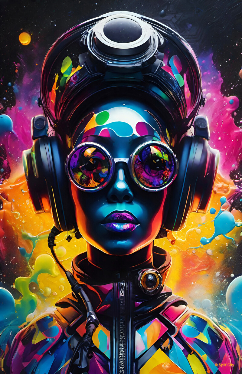 SC Trippy Astronaut 5 print