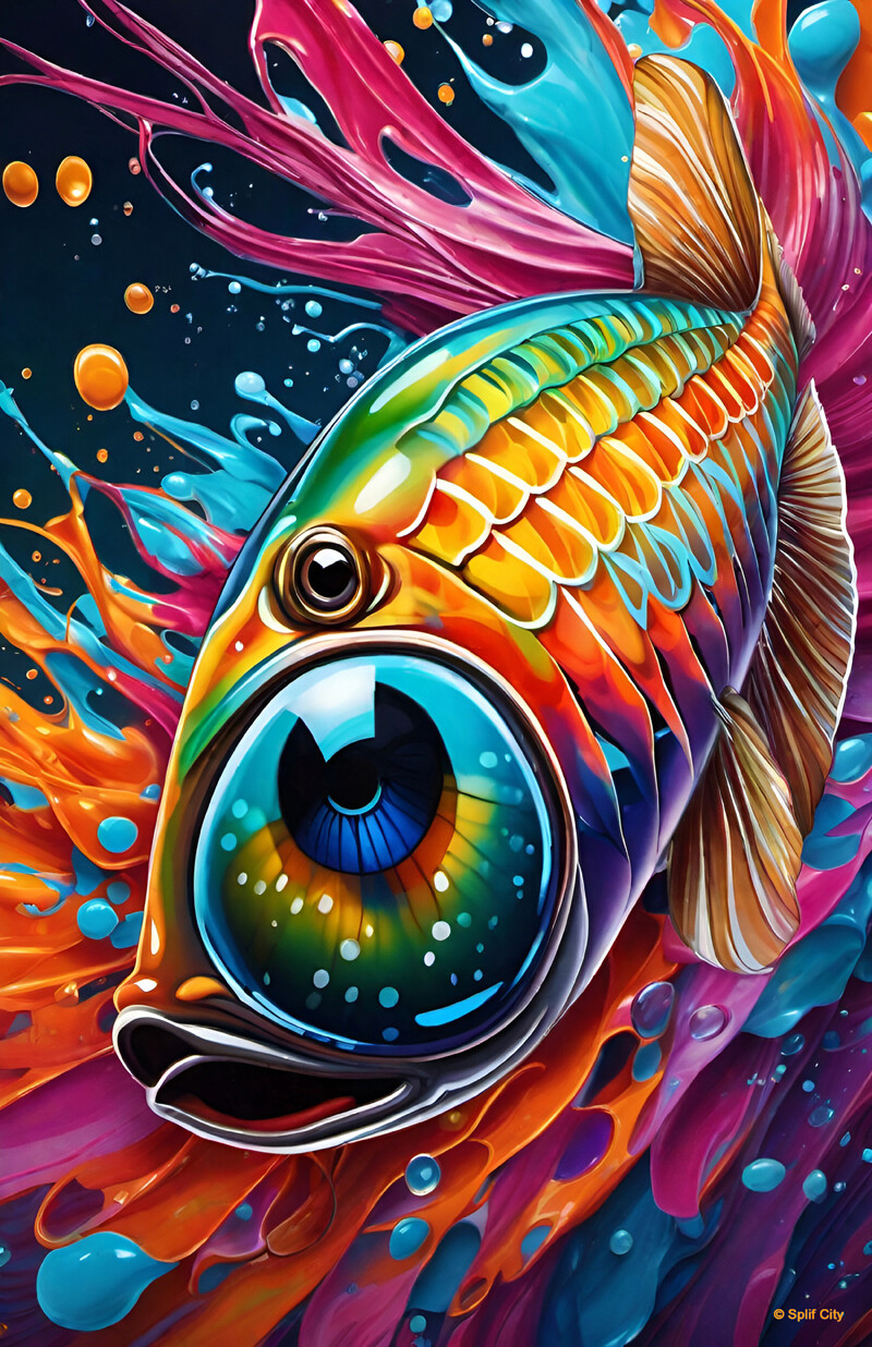 SC Trippy Fish 1 print