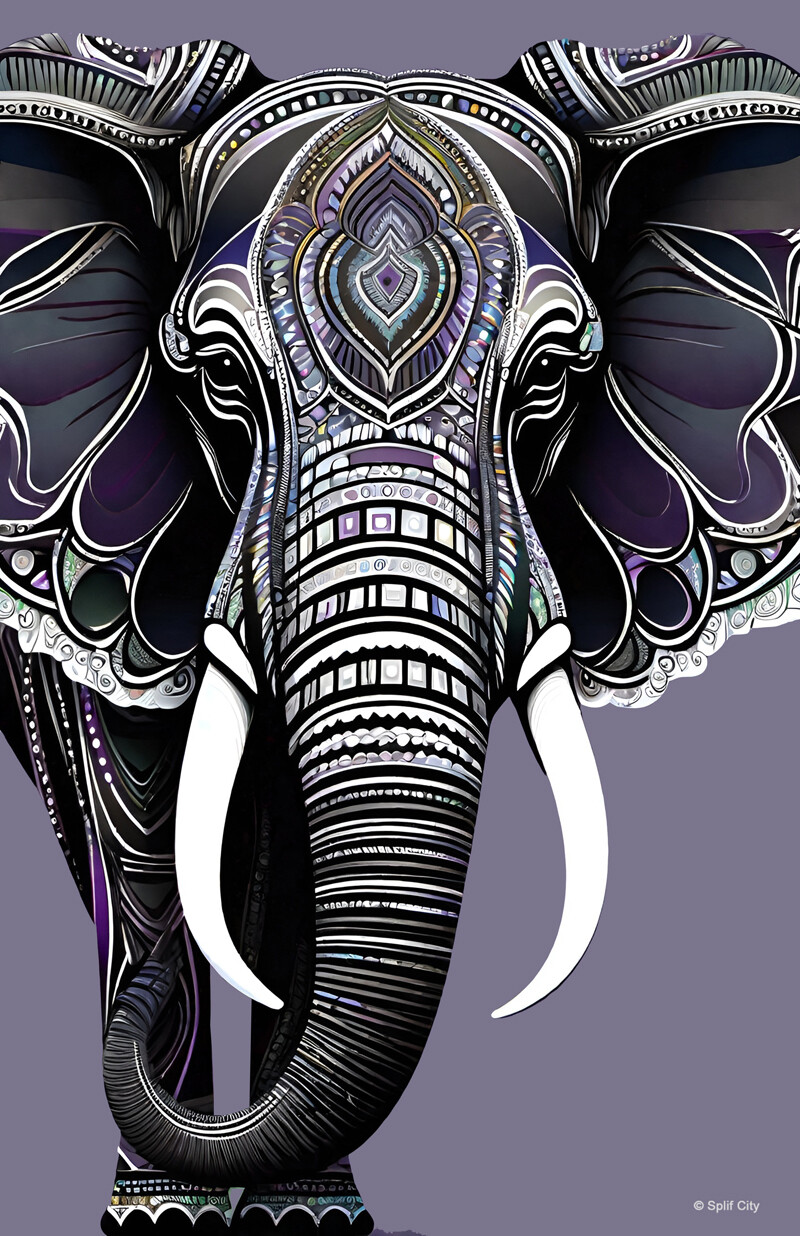 SC Trippy Elephant 3 color print