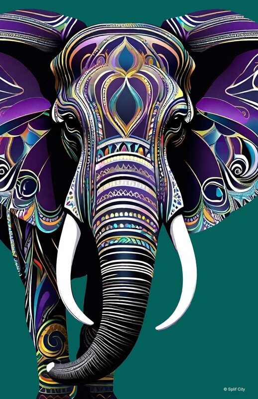 SC Trippy Elephant 4 color print