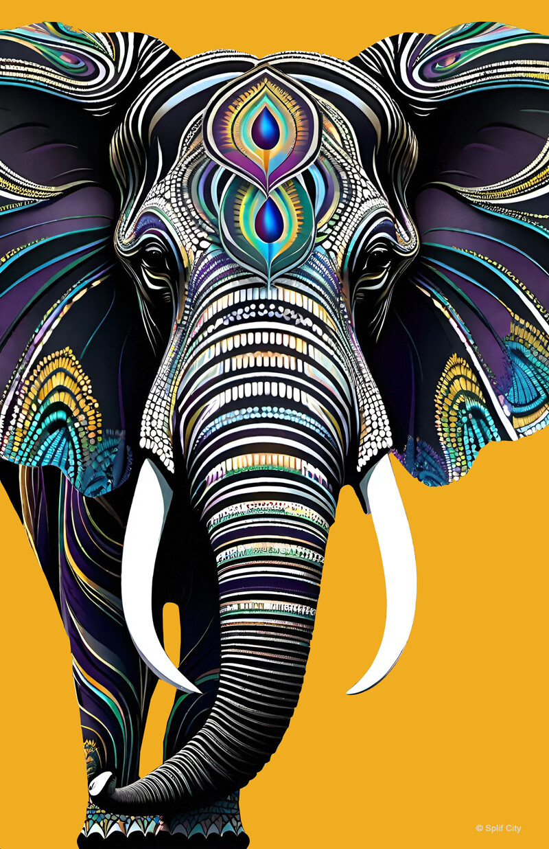 SC Trippy Elephant 6 color print