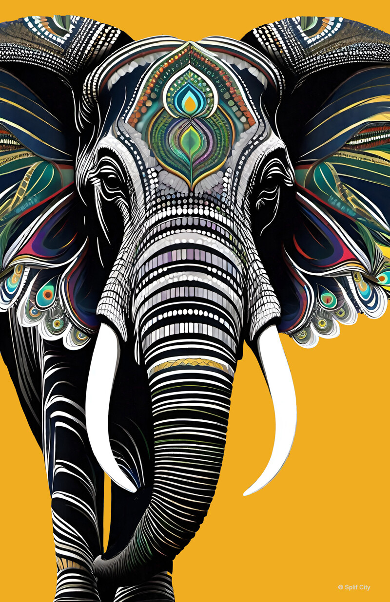 SC Trippy Elephant 1 color print