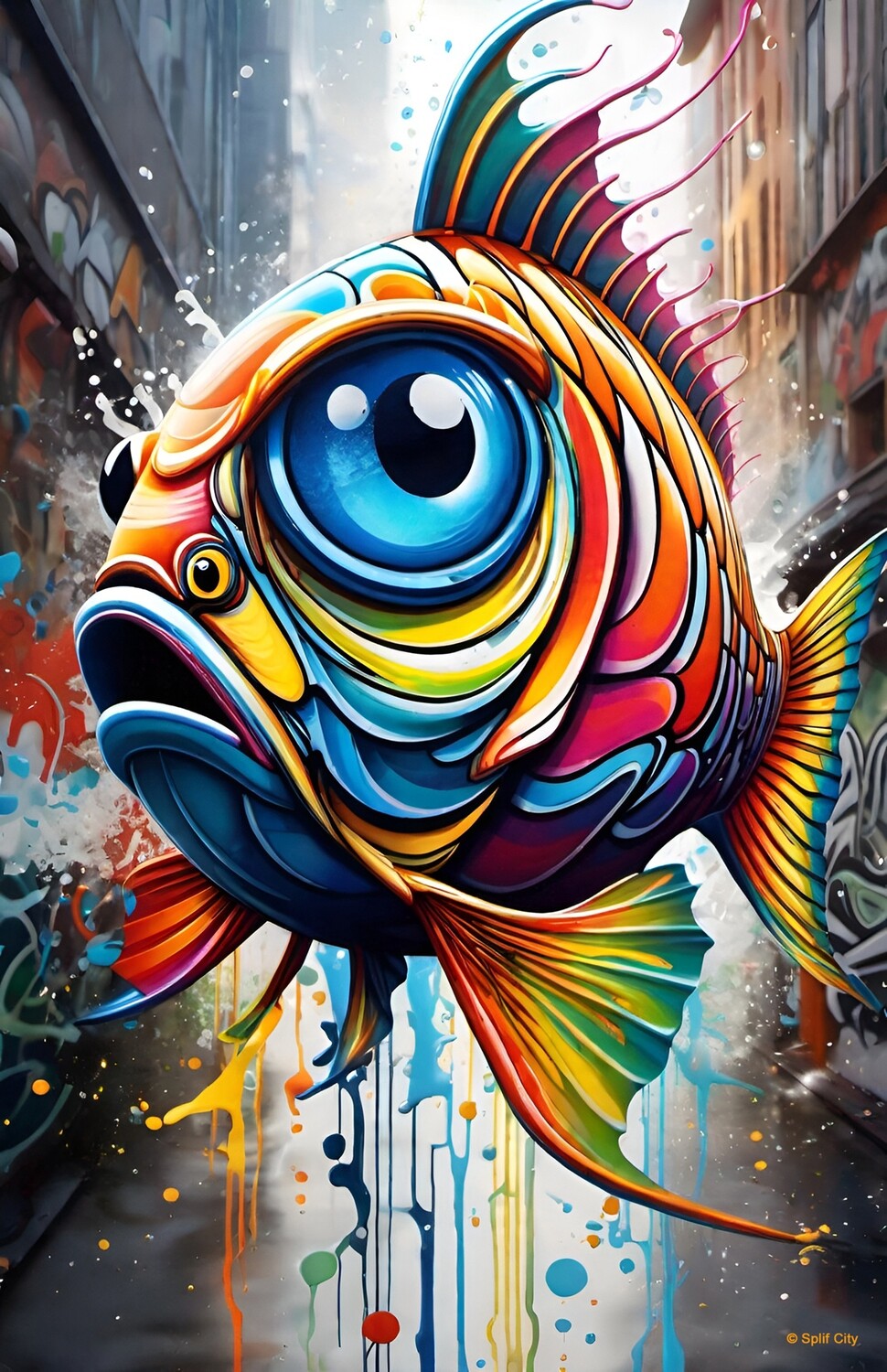 SC Trippy Fish 4 print