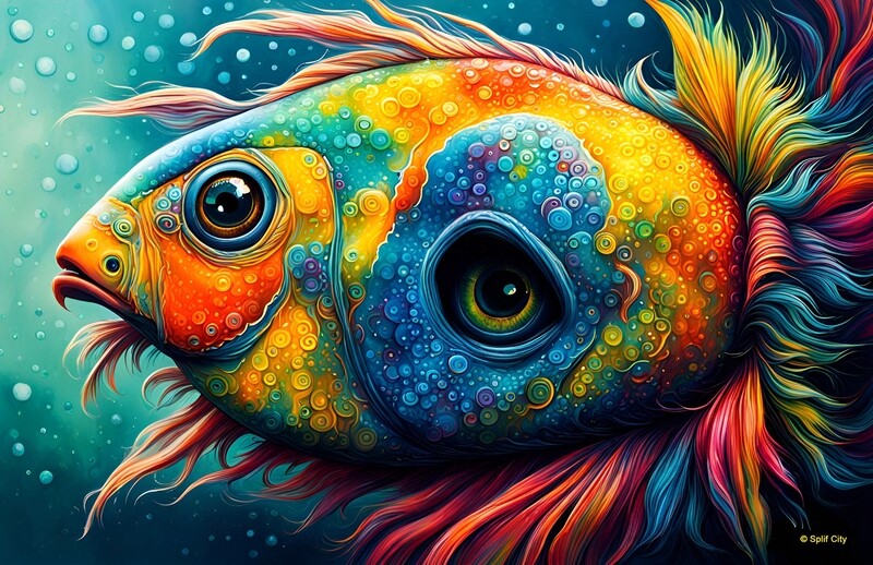 SC Trippy Fish 3 horizontal print