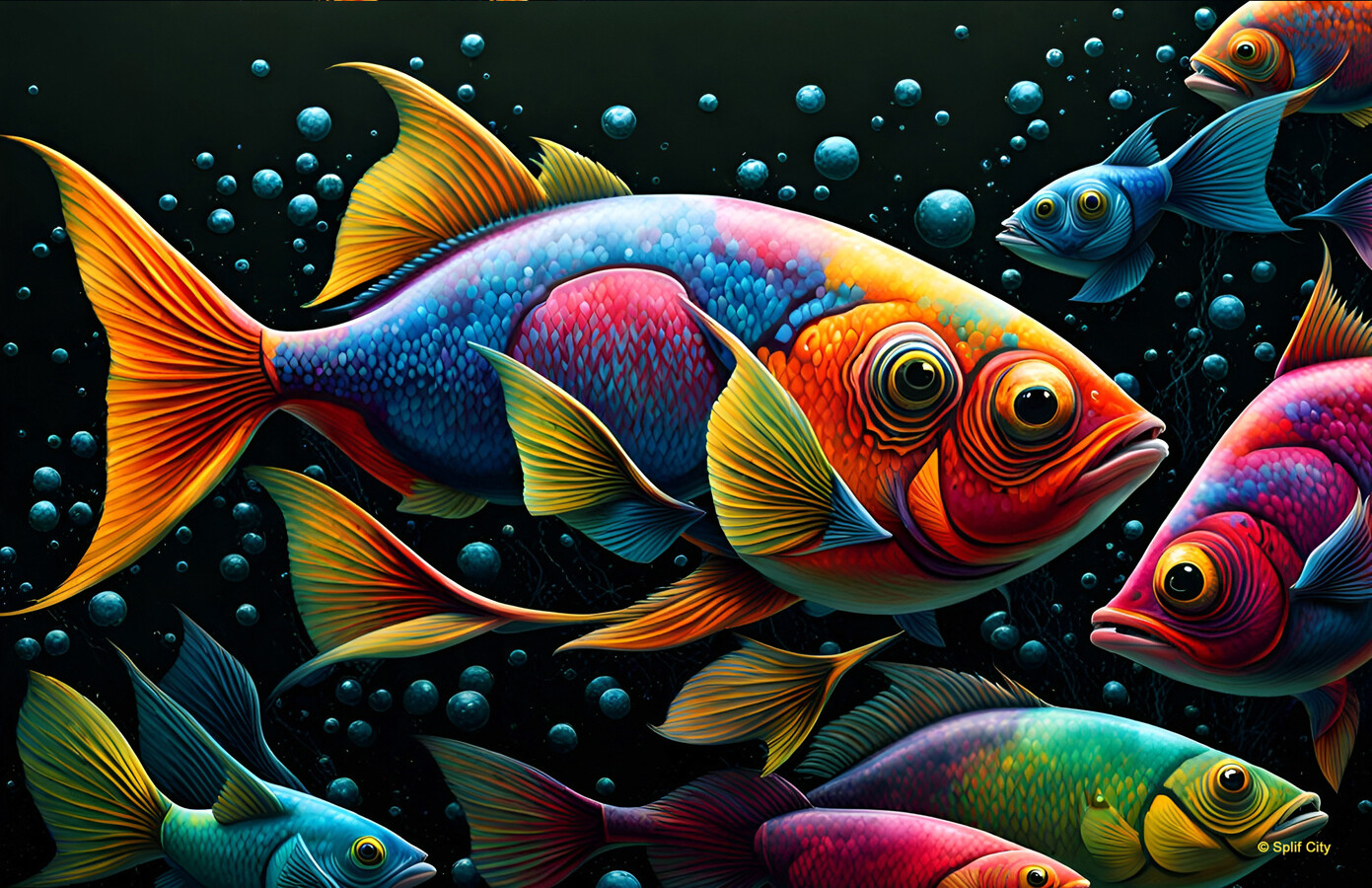 SC Trippy Fish 11 horizontal print