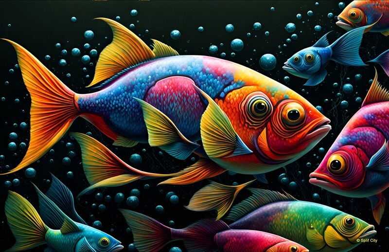 SC Trippy Fish 11 horizontal print