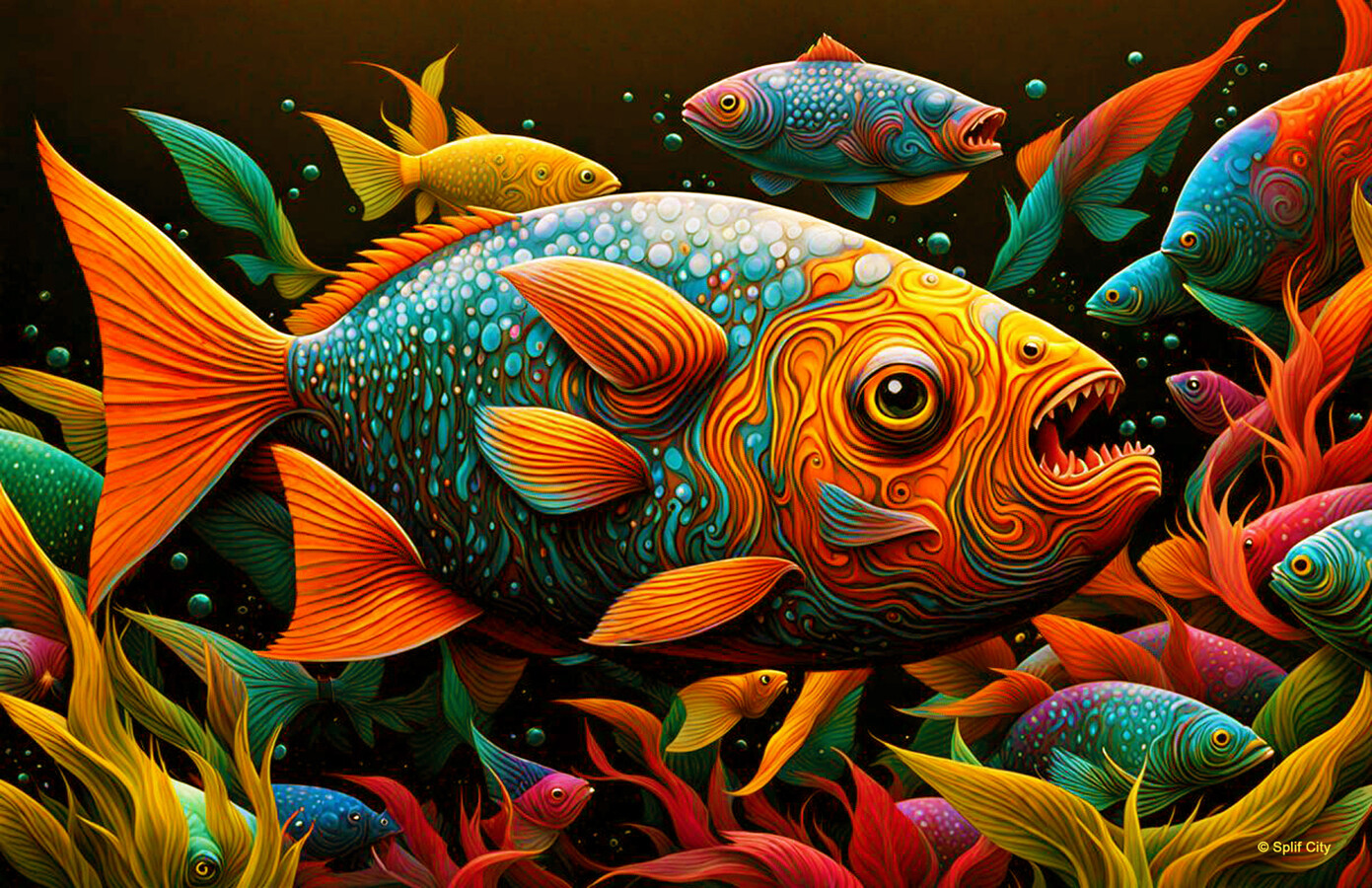 SC Trippy Fish 12 horizontal print