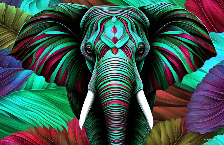 SC Trippy Elephant  horizontal1 color print