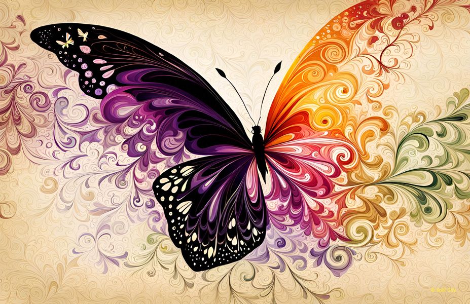 SC Trippy Butterfly  horizontal2 color print