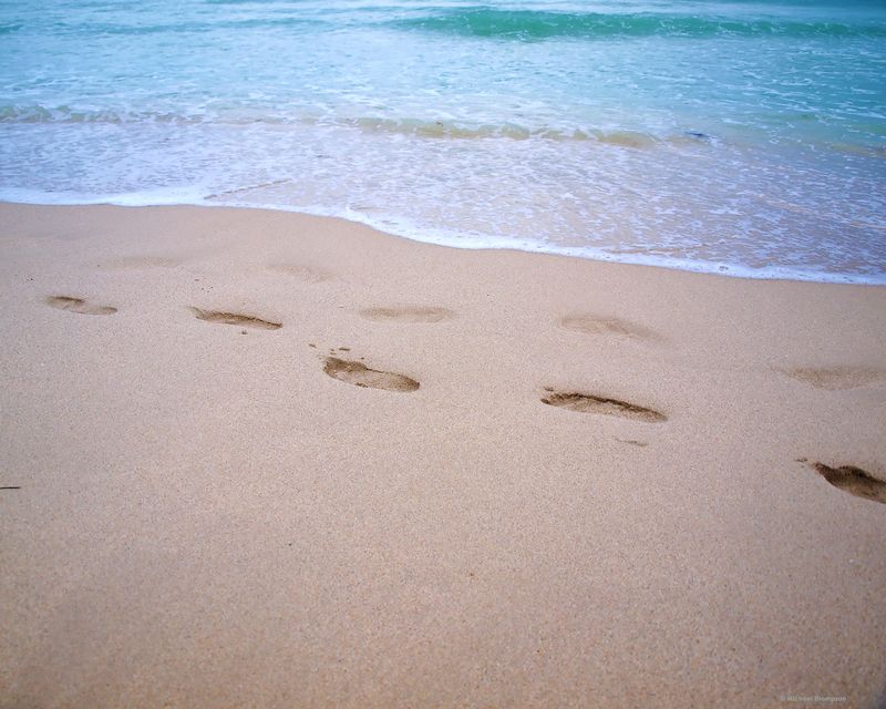 Footprints In The Surf photographic print