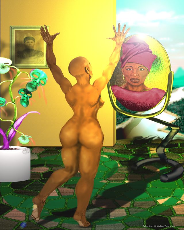 Reflections digital illustration print