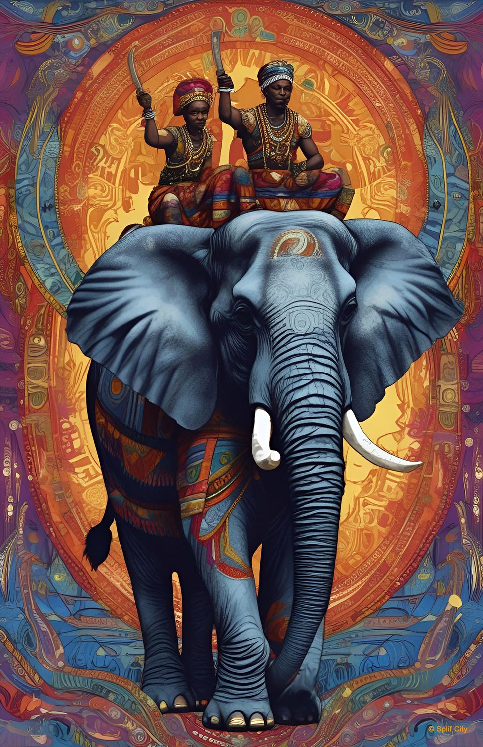 SC Elephant Rider 18 print