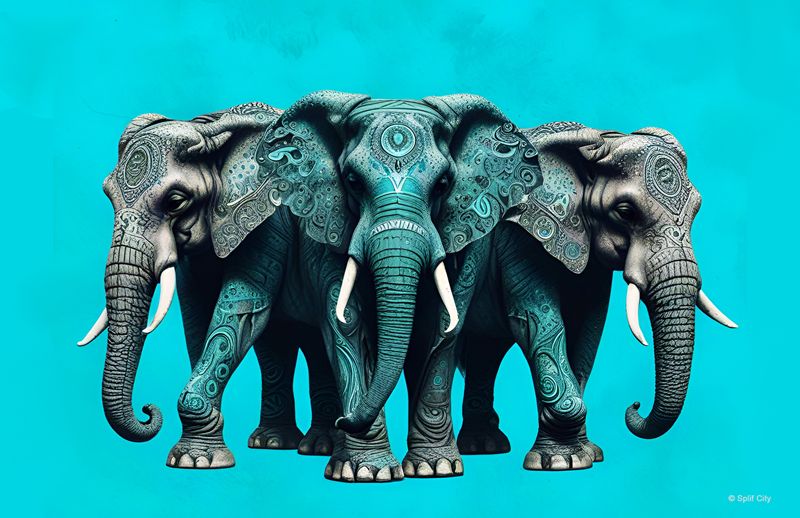 SC Trippy Elephant  horizontal6 color print