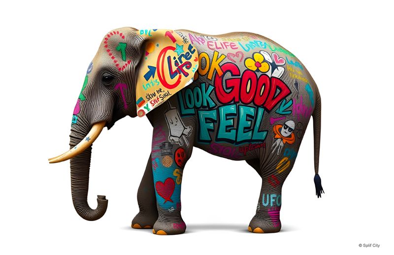 SC Graffiti Elephant 2 color print